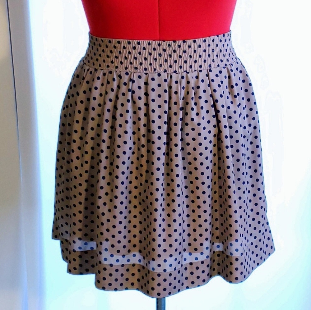 Ezra Polka-Dot Mini Skirt - L